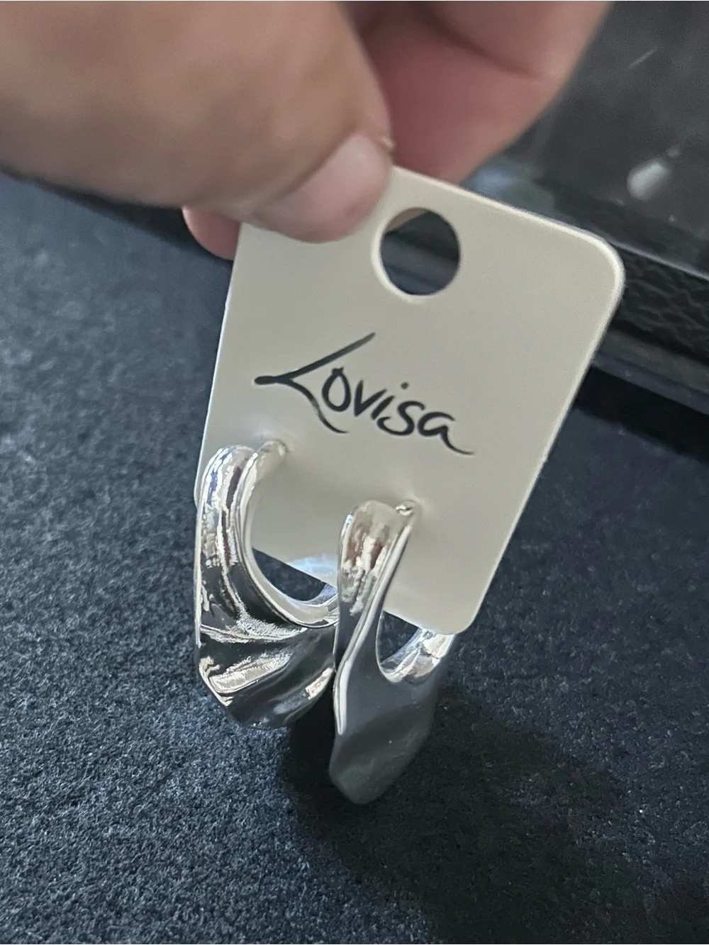 Lovisa Silver Tone Sculpted Hoop Earrings NWOT
